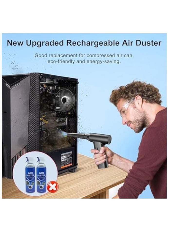 Electric Air Duster, Powerful Compressed Air Duster, Hand Dry Jet Blower, Car 110000RPM Pocket Air Blaster, Rechargeable Mini Turbo Jet Fan, Portable Air Compressor for Car Computer Cleaning Kit