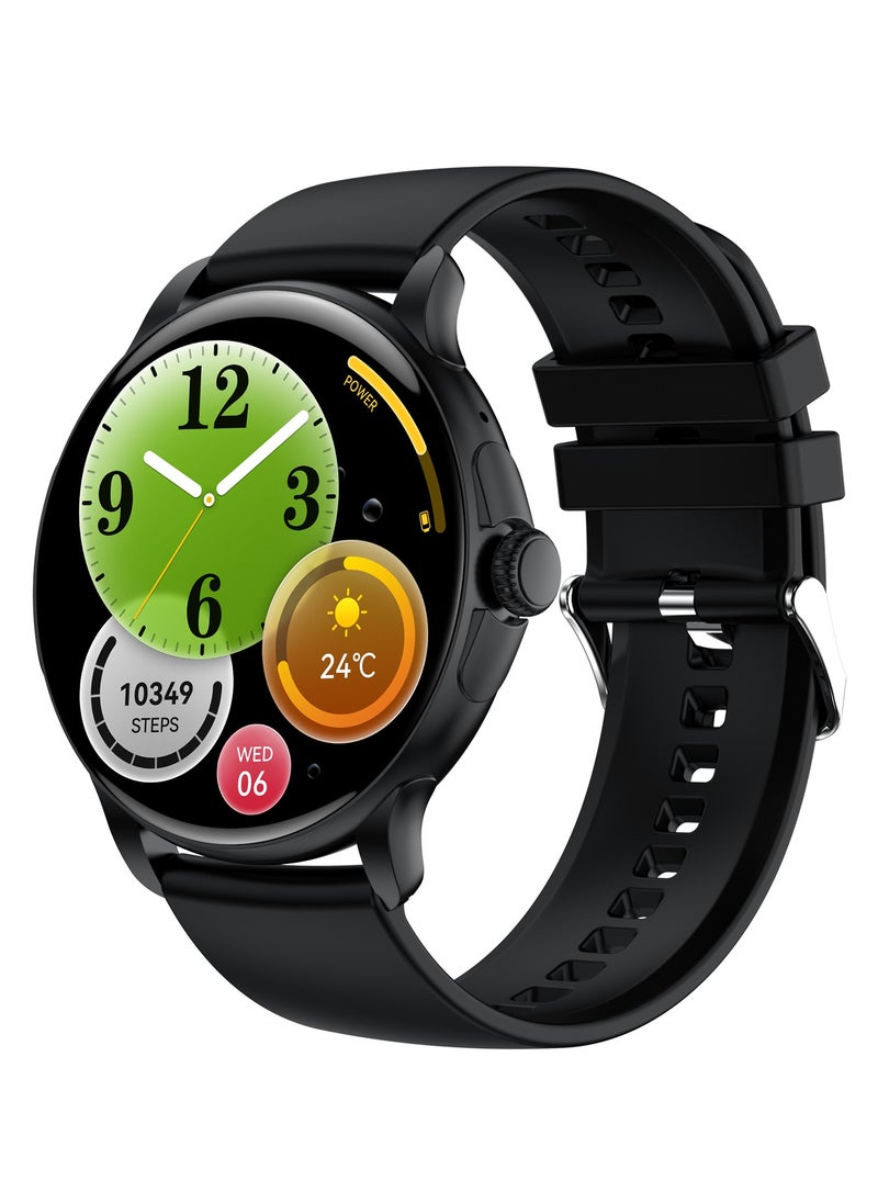 Smart Sports Watch VENU 3 – Women & Girls Fashion Edition (Black) with 1.43-inch AMOLED Display, Bluetooth Calling, 100+ Sport Modes, Multidimensional Health Management, Ultra-Long Battery Life (30 Days Standby, 5-7 Days Usage), Always-On Screen, Exquisite Crown with Mechanical Vibration, Rich Applications, and 2 Extra Interchangeable Black Silicone Straps