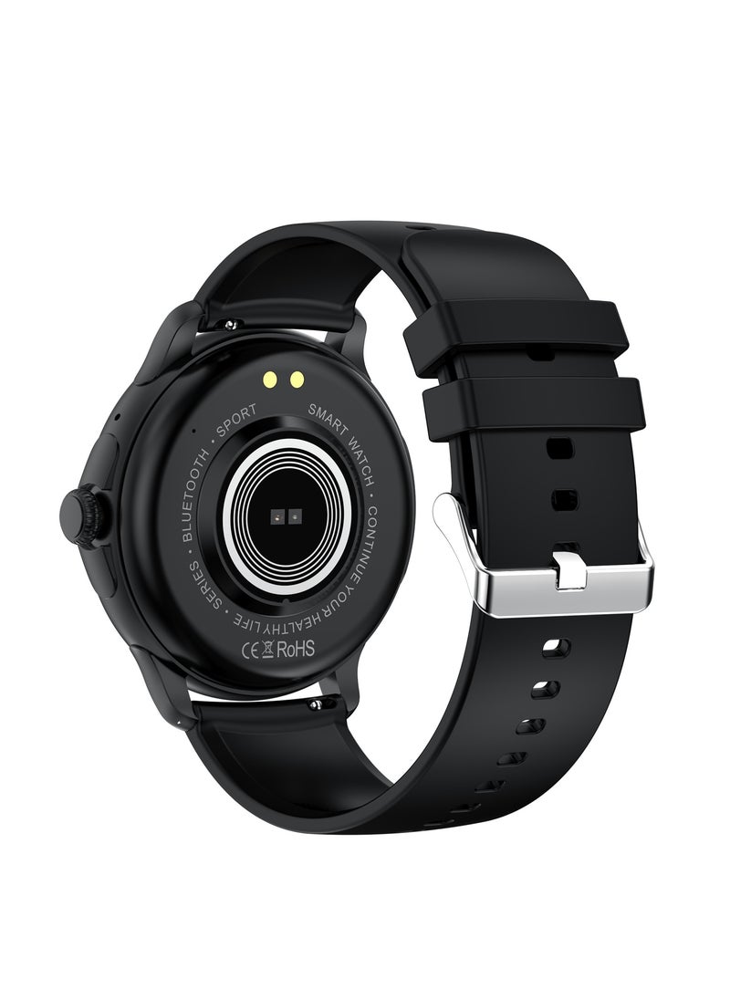 Smart Sports Watch VENU 3 – Women & Girls Fashion Edition (Black) with 1.43-inch AMOLED Display, Bluetooth Calling, 100+ Sport Modes, Multidimensional Health Management, Ultra-Long Battery Life (30 Days Standby, 5-7 Days Usage), Always-On Screen, Exquisite Crown with Mechanical Vibration, Rich Applications, and 2 Extra Interchangeable Black Silicone Straps