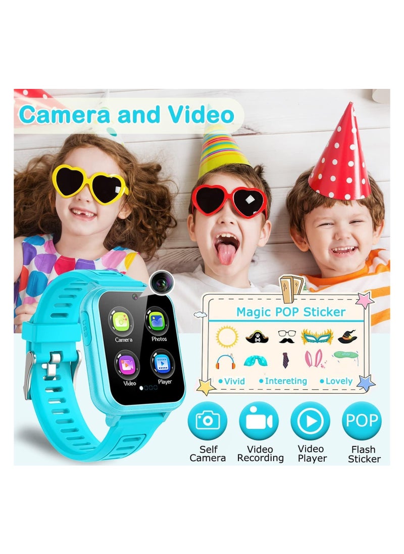 Kids Smart Watches Girls Boys HD Touchscreen Kids Watch with 24 Puzzle Games Camera Music Player Flashlight Learn Cards Alarm Clock Calculator 12/24 hr Kids Girls Watch Gift for 4-12 Year Old Boys