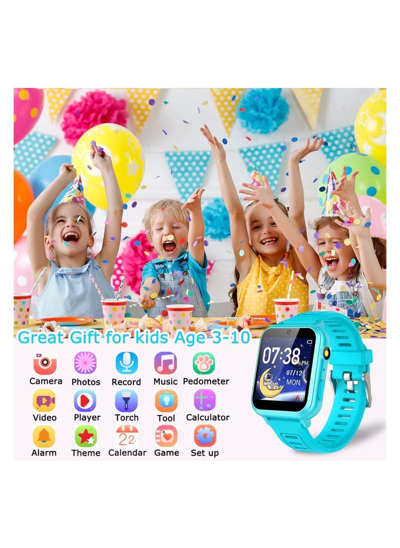 Kids Smart Watches Girls Boys HD Touchscreen Kids Watch with 24 Puzzle Games Camera Music Player Flashlight Learn Cards Alarm Clock Calculator 12/24 hr Kids Girls Watch Gift for 4-12 Year Old Boys