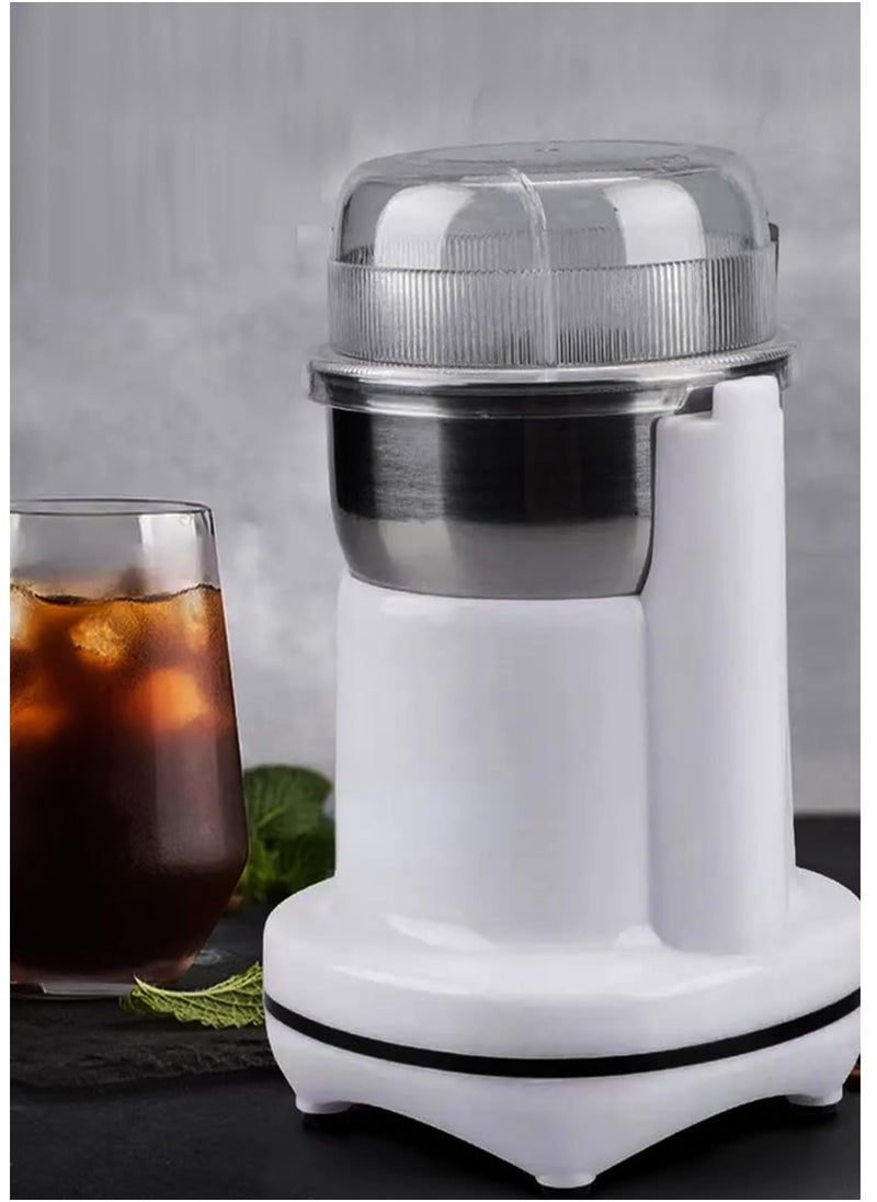 MEBASHI Coffee Grinder - 50g Capacity, Stainless Steel Bowl, Overheat Protection, (ME-CG2281) (White)