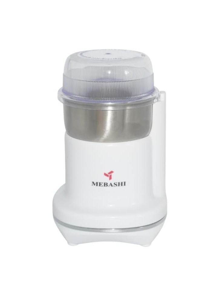 MEBASHI Coffee Grinder - 50g Capacity, Stainless Steel Bowl, Overheat Protection, (ME-CG2281) (White)