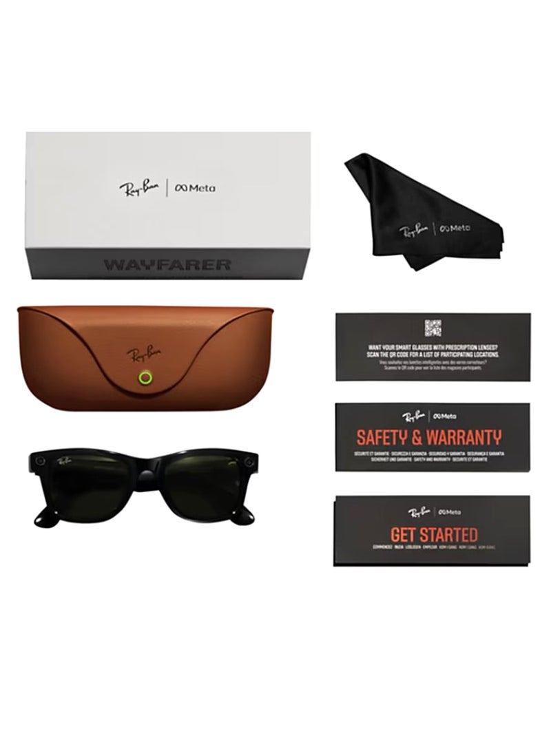 Ray-Ban Wayfarer RW4008 Large Matte Black Clear Graphite Green Transition Black