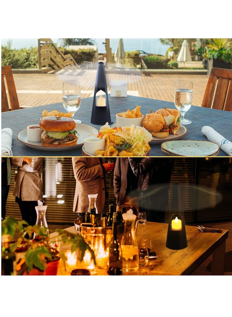 Fly Fans for Tables Fans for Outdoor Table and Tabletop Fans with LED Tea Lights for Decorations Lightweight Odor Free Fly Repellent Fan Keep Flies Away from Your Food Enjoy Outdoor Meal Black