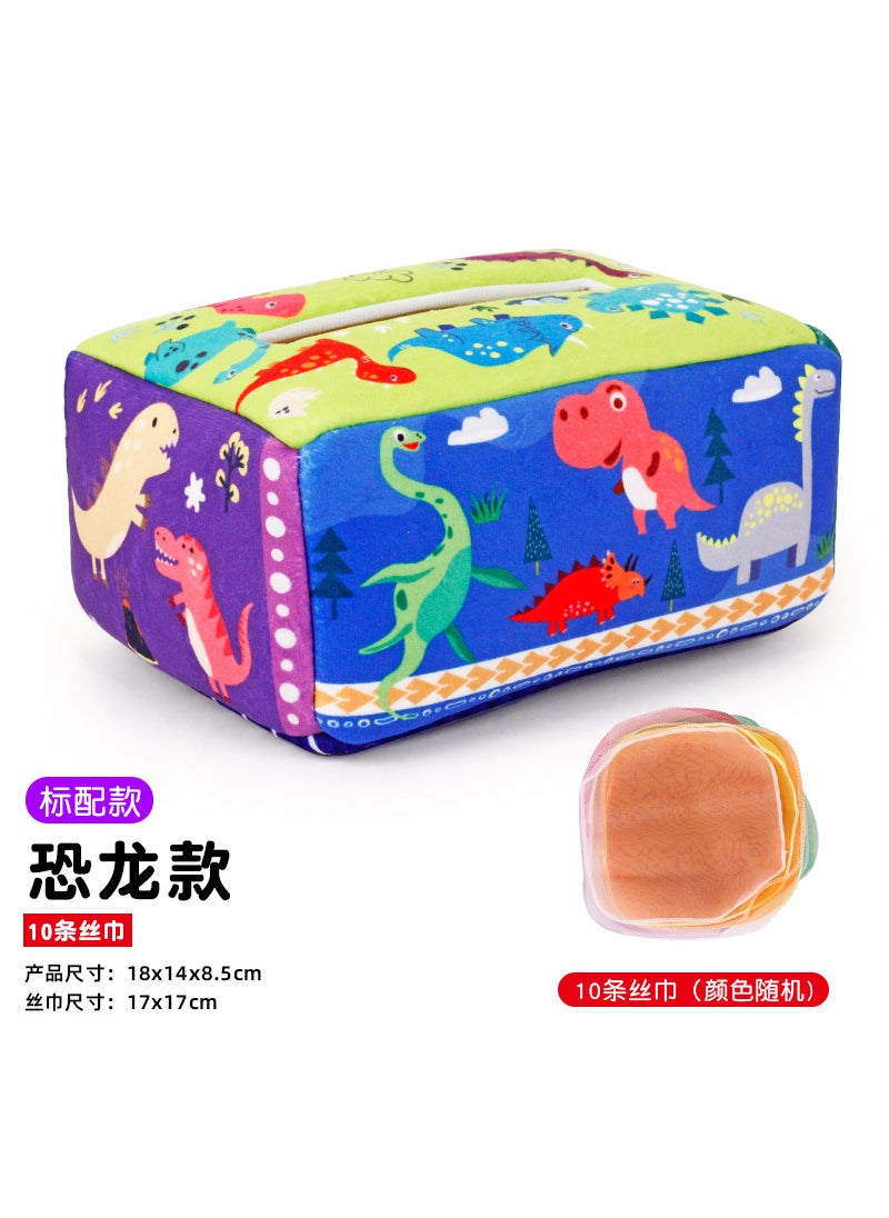 Baby Tissue Box Toy for LearningDinosaur plus 10 scarves 60g Dinosaur plus 10 scarves 60g