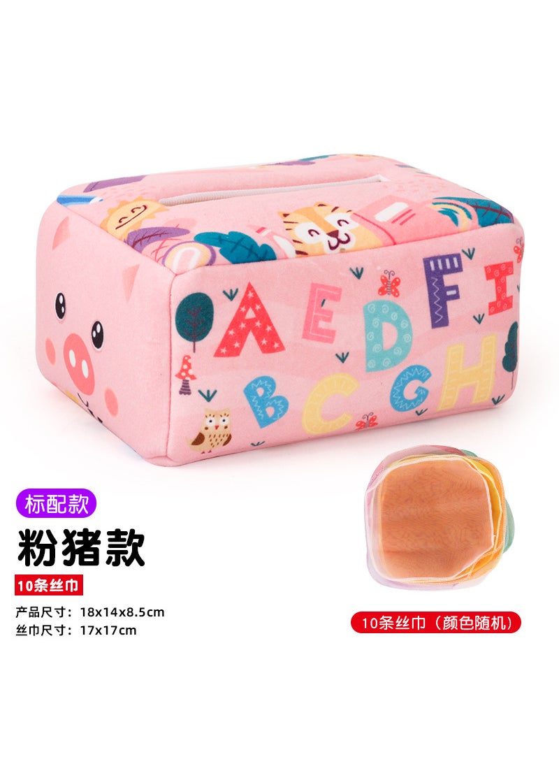 Baby Tissue Box Toy for LearningPowder pig plus 10 silk scarves 60g Powder pig plus 10 silk scarves 60g