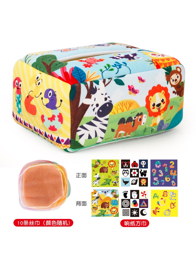 Baby Tissue Box Toy for LearningForest animals increase the size of 10 silk scarves and 3 pieces of ringing paper 81g Forest animals increase the size of 10 silk scarves and 3 pieces of ringing paper 81g