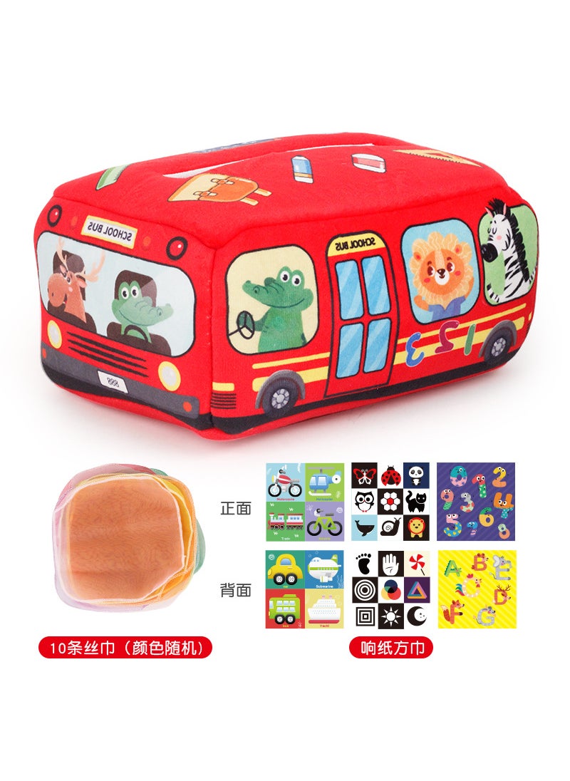 Baby Tissue Box Toy for LearningCar to add 10 scarves 3 pieces of paper 81g Car to add 10 scarves 3 pieces of paper 81g