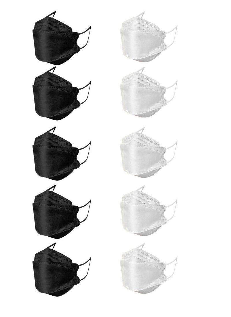 Pack Of 100 Disposаble KF94 Face Mask For Adults Single Pack White And Black