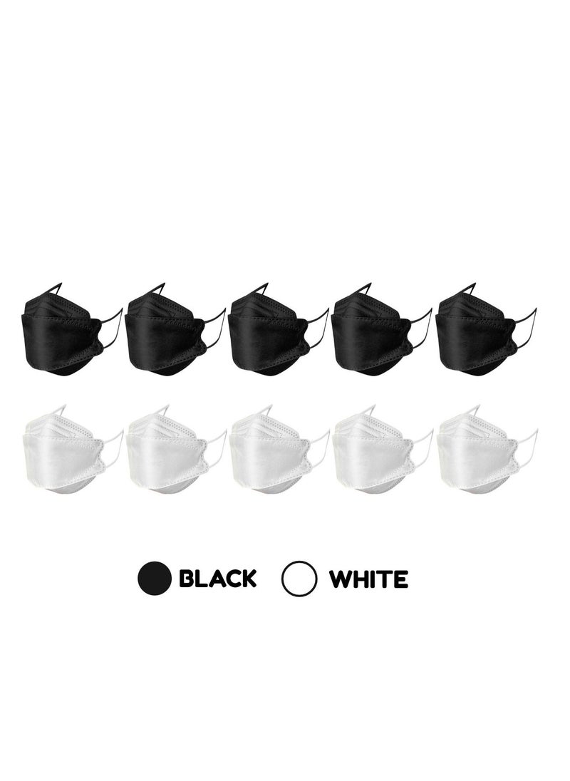 Pack Of 100 Disposаble KF94 Face Mask For Adults Single Pack White And Black