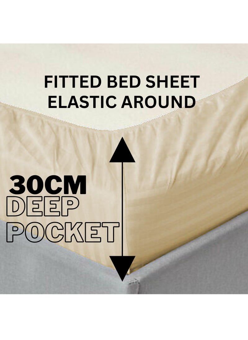 TW Premier Hotel Duvet Cover Stripe 240x260cm King Size 6 Pcs Set, 1 Duvet Cover 260x240cm (Without Filling), 1 Fitted Sheet 200x200+30cm, 2 Pillow Cases 50x75+5cm, 2 Pillow Cases 50x75cm