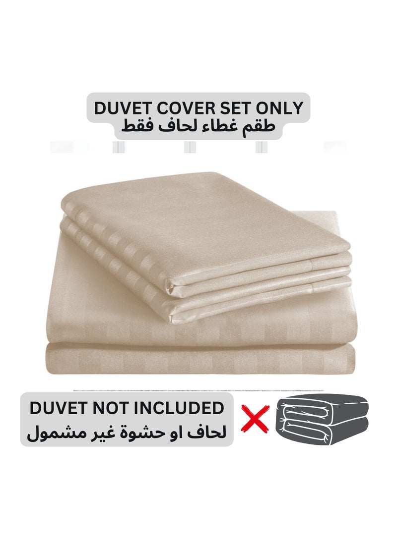 TW Premier Hotel Duvet Cover Stripe 240x260cm King Size 6 Pcs Set, 1 Duvet Cover 260x240cm (Without Filling), 1 Fitted Sheet 200x200+30cm, 2 Pillow Cases 50x75+5cm, 2 Pillow Cases 50x75cm
