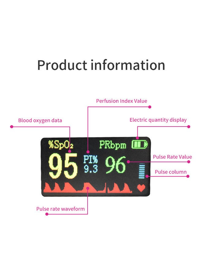 OLED Display Fingertip Pulse Oximeter