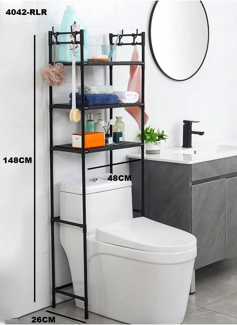 3 Tier Over the Toilet Rack, Space Saving Bathroom Stand Organizer Over the Toilet Storage, 3-Tier Toilet Storage Rack