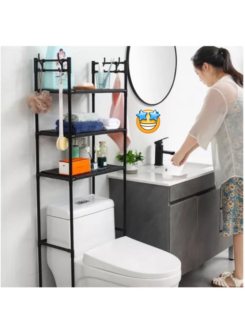 3 Tier Over the Toilet Rack, Space Saving Bathroom Stand Organizer Over the Toilet Storage, 3-Tier Toilet Storage Rack