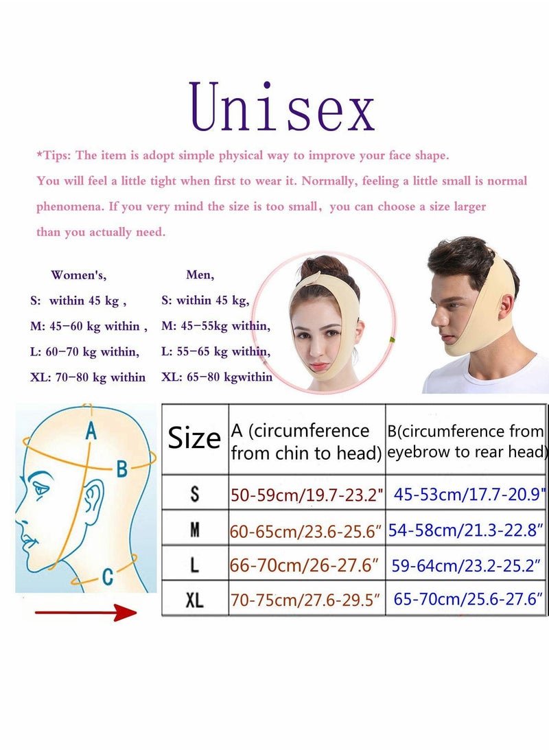 Facial Slimming Strap, Face Lifting Belt Pain Free Anti Wrinkle Face Band, Double Chin Reducer Bandage, Breathable Ultra thin Soft Face Belt Chin Remover, V Face Mask Partner