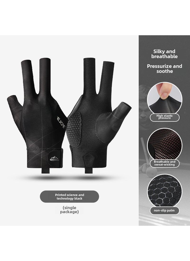 Professional Billiards Gloves Breathable Anti-SlipRight hand single black Gray XG67 Right hand single black Gray XG67