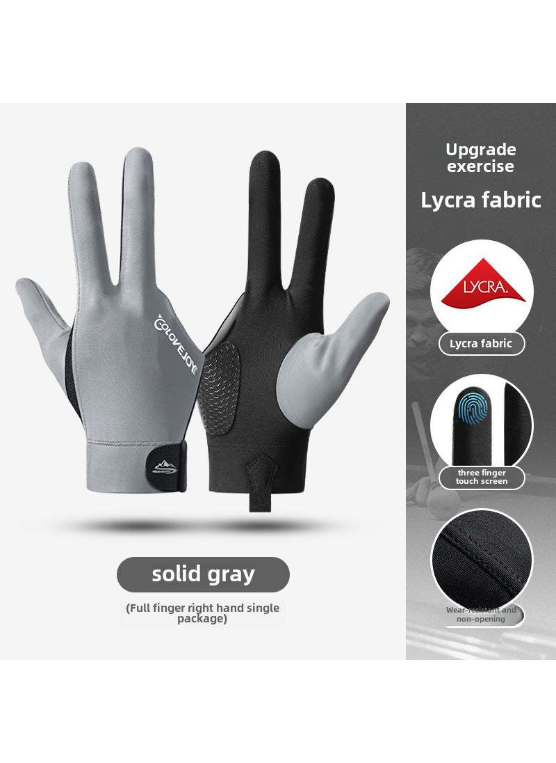 Professional Billiards Gloves Breathable Anti-Slip[full finger] right hand gray single XG76 [full finger] right hand gray single XG76