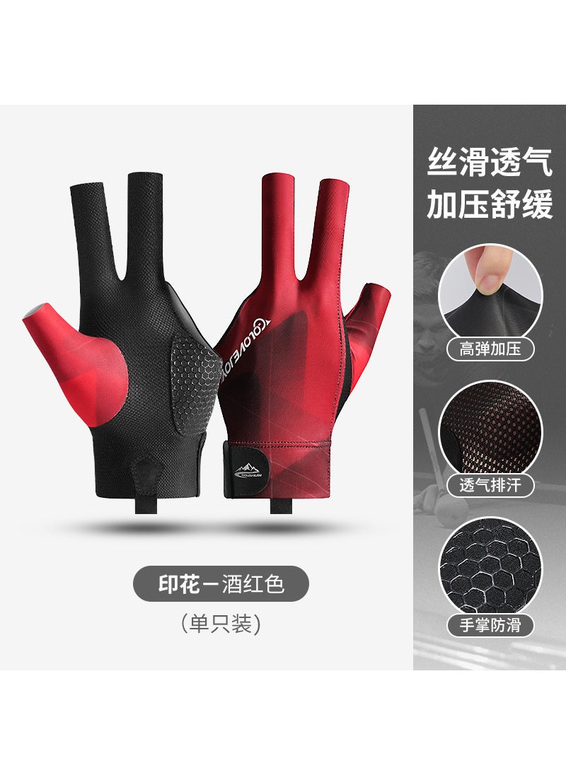 Three-Finger Billiards Gloves LightweightXG67 black and red (single) XG67 black and red (single)