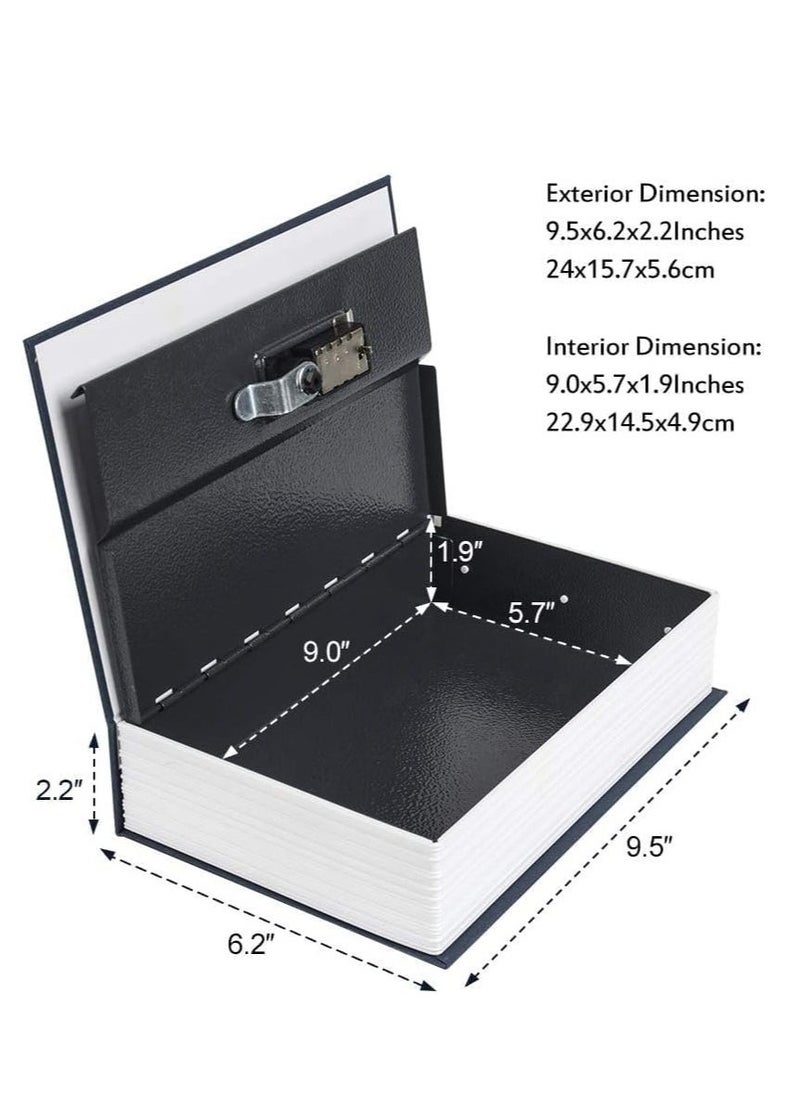 Diversion Book Safe with Combination Lock Safe Secret Hidden Metal Lock Box Money Hiding Box Collection Box 9.5