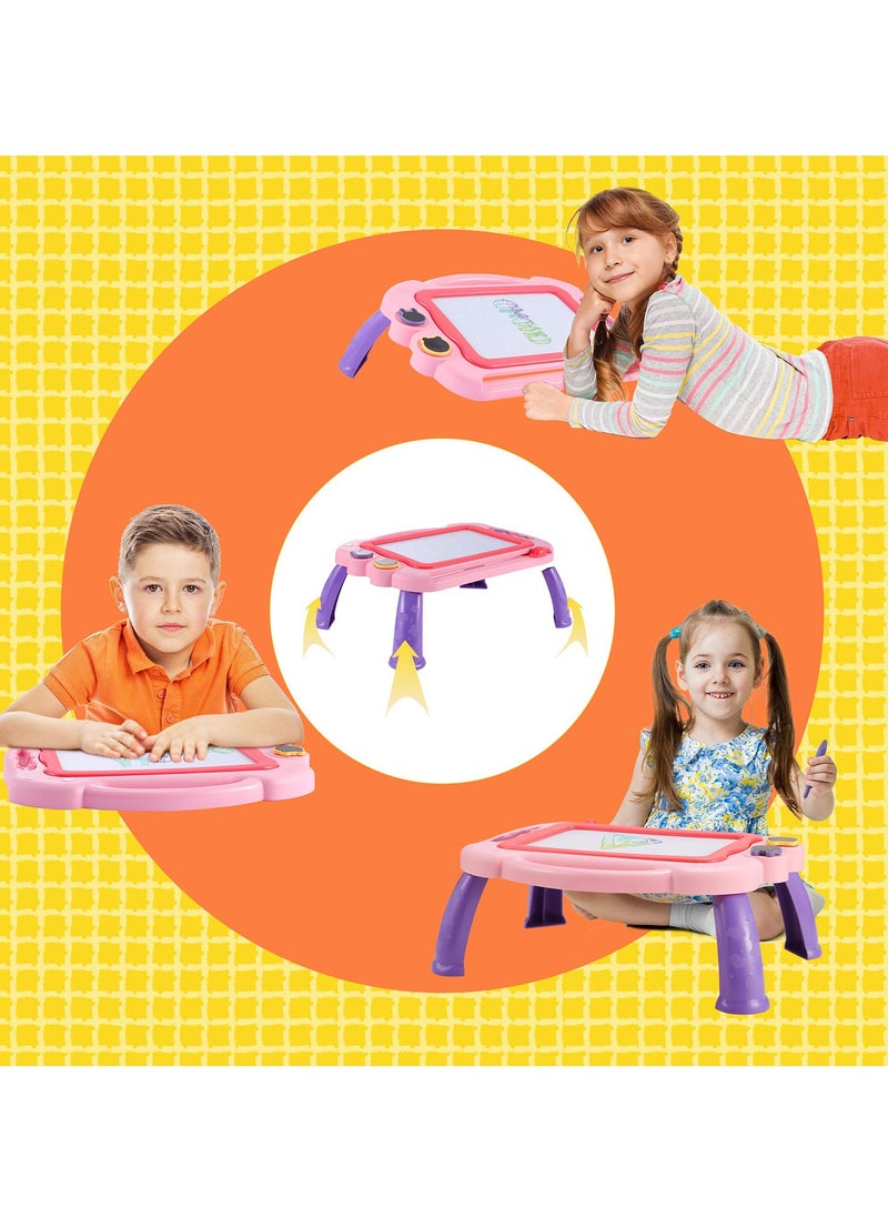 Magnetic Drawing Board table with Stamps PenColorful Erasable Magnet Writing Sketching Pad for Toddlers Learning Toys   Education Doodle Toys for 1 2 3 4 Year Old Kids, Birthday Gift