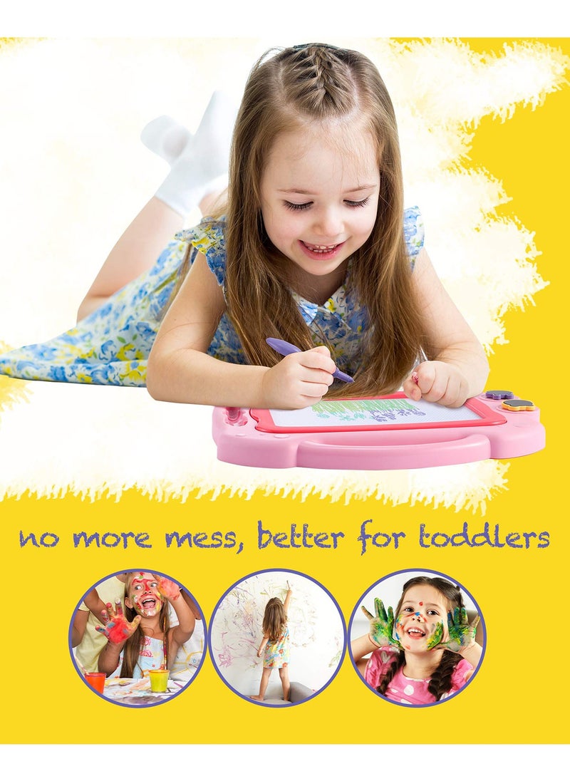 Magnetic Drawing Board table with Stamps PenColorful Erasable Magnet Writing Sketching Pad for Toddlers Learning Toys   Education Doodle Toys for 1 2 3 4 Year Old Kids, Birthday Gift