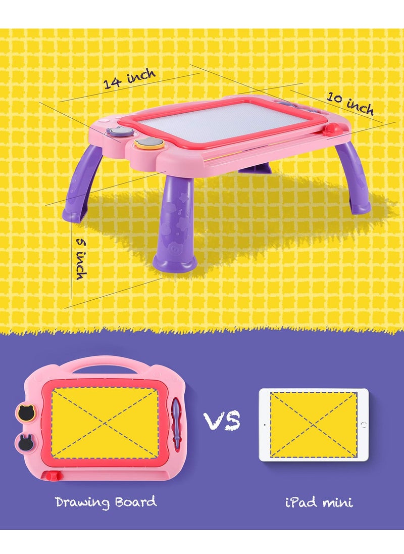 Magnetic Drawing Board table with Stamps PenColorful Erasable Magnet Writing Sketching Pad for Toddlers Learning Toys   Education Doodle Toys for 1 2 3 4 Year Old Kids, Birthday Gift