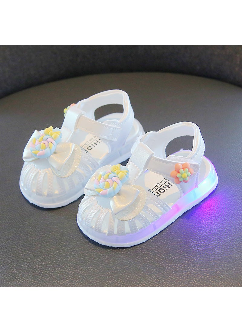 Summer Baby Sandals Soft Sole Light-up PrincessWhite White