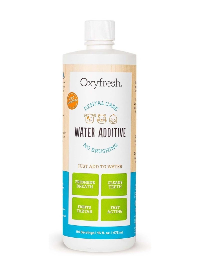 Oxyfresh Premium Pet Dental Care Solution Pet Water Additive: Best Way to Eliminate Bad Dog Breath and Cat Bad Breath - Fights Tartar & Plaque - So Easy, Just Add to Water! Vet Recommended 16 oz.