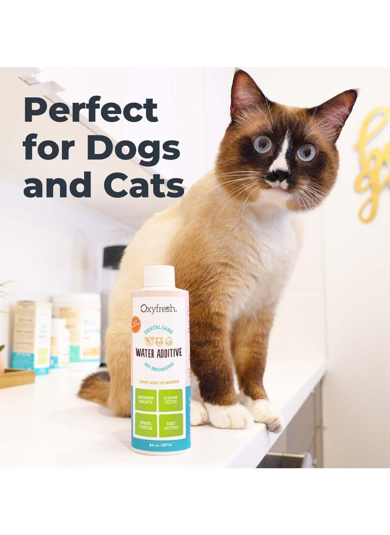 Oxyfresh Premium Pet Dental Care Solution Pet Water Additive: Best Way to Eliminate Bad Dog Breath and Cat Bad Breath - Fights Tartar & Plaque - So Easy, Just Add to Water! Vet Recommended 16 oz.