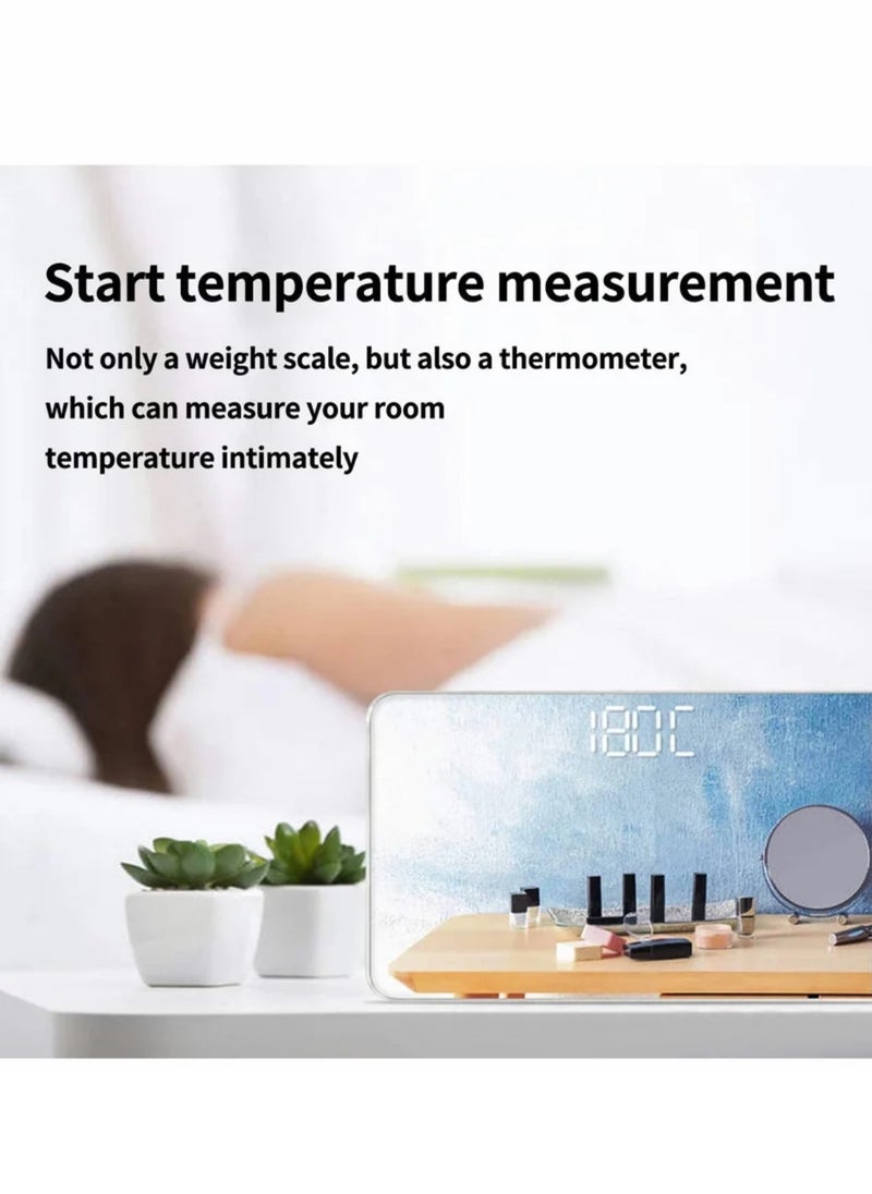 Travel Scale for Body Weight,Small Portable Body Weight Scales Digital Bathroom Mirror Scale Mini Electronic Scale for Personal Health, Body Tape Measure Included (Rechargeable)