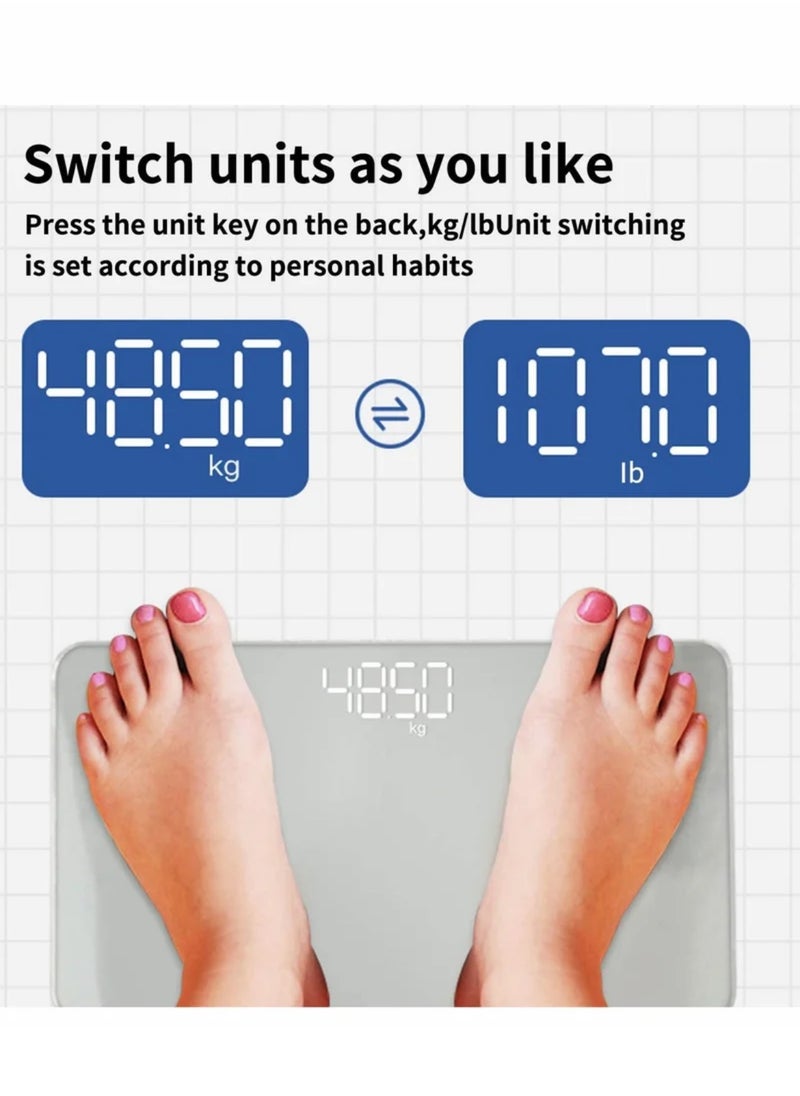 Travel Scale for Body Weight,Small Portable Body Weight Scales Digital Bathroom Mirror Scale Mini Electronic Scale for Personal Health, Body Tape Measure Included (Rechargeable)