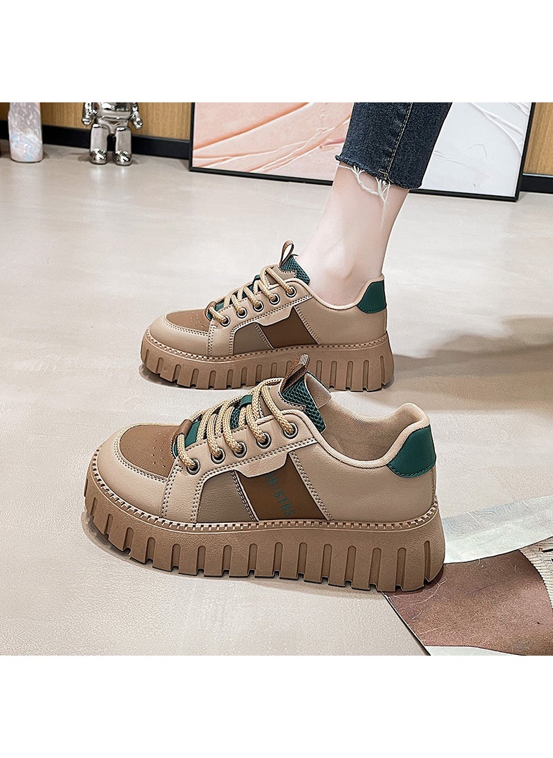 2023 Womens Trendy Sneakers Casual Versatile Sports ShoesApricot Apricot