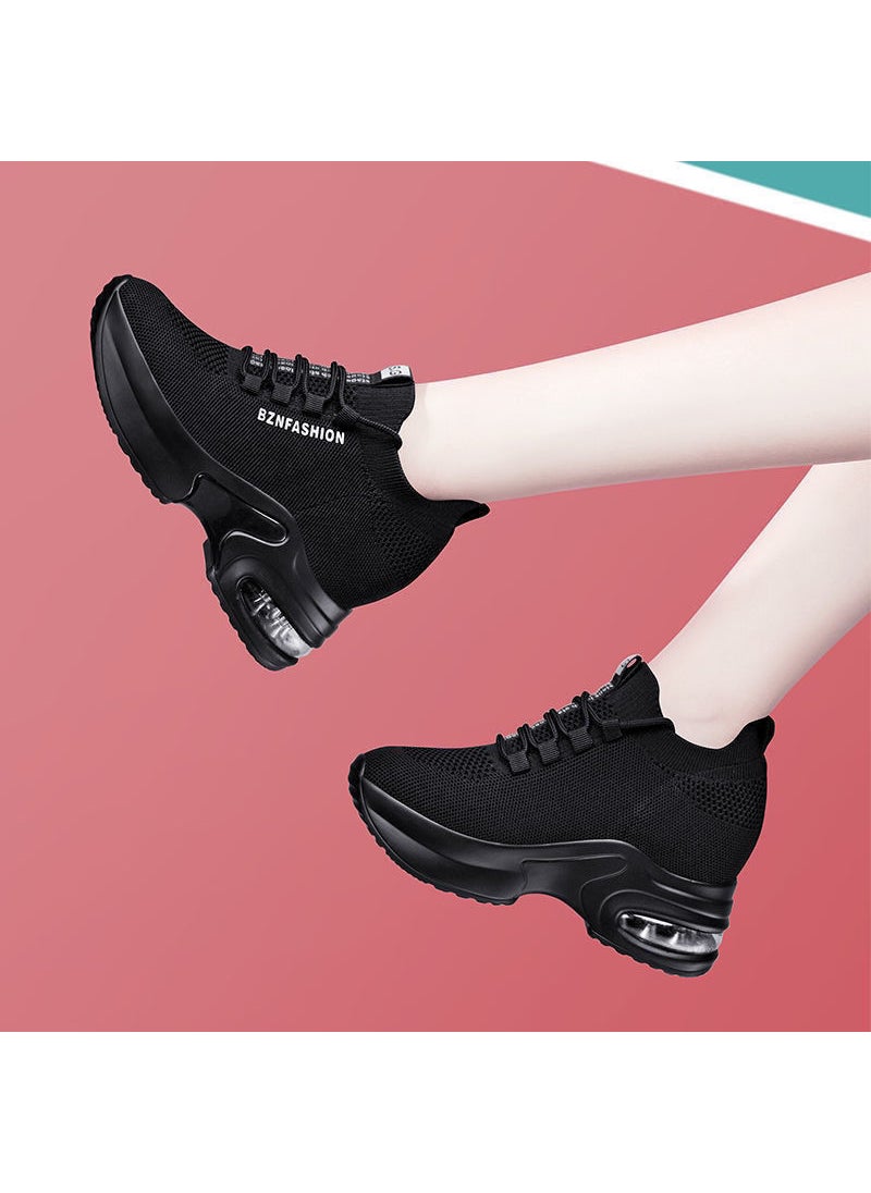 Breathable Black Platform Sneakers Women 20232021 black and white 2021 black and white