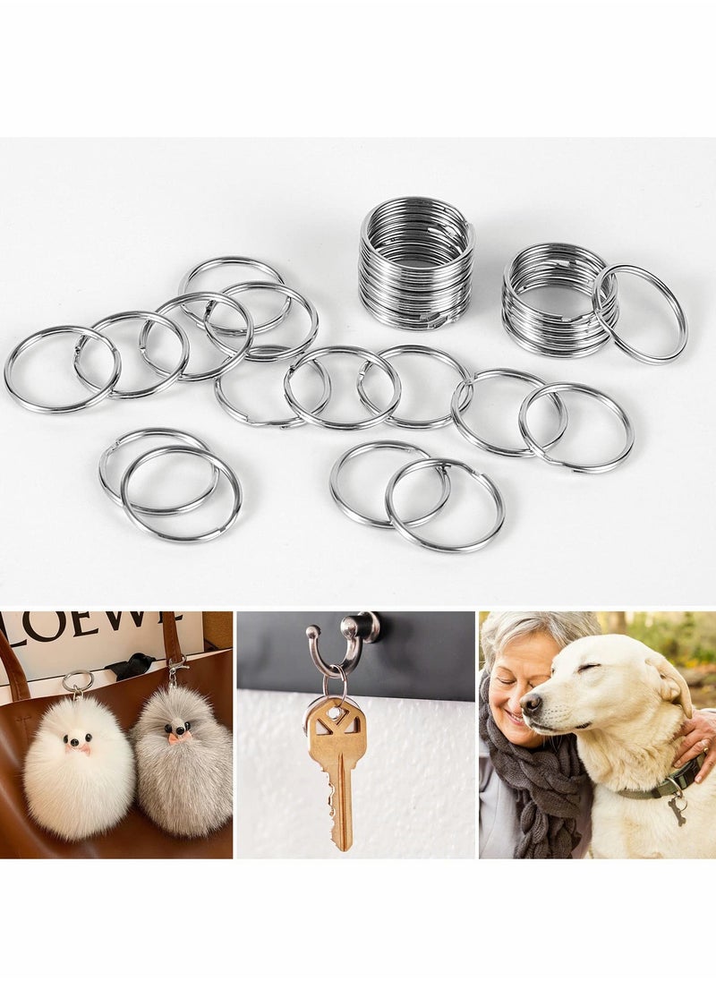 Split Ring, Small Key Rings Bulk Split Keychain Rings DIY Craft Metal Keychain Connector Accessories 200 Pcs