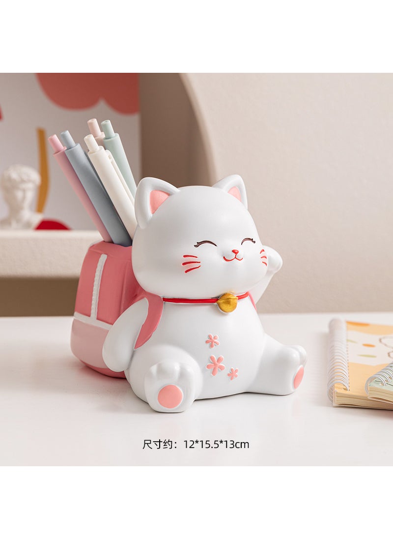 Creative Resin Bunny Key Holder Decor Sakura Cat Schoolbag Pen container