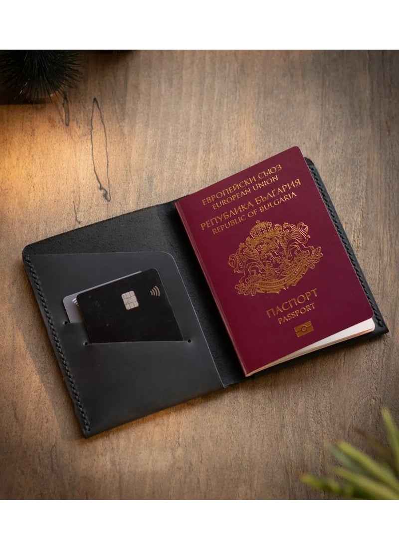 Passport Holder and Wallet - Minimalist Design - Genuine Leather & Handmade