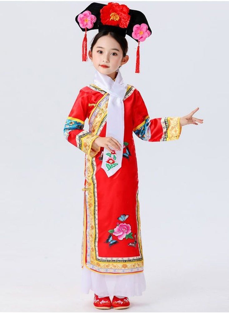 Children's ancient princess costume, girls' Qing Dynasty imperial concubine palace performance costume