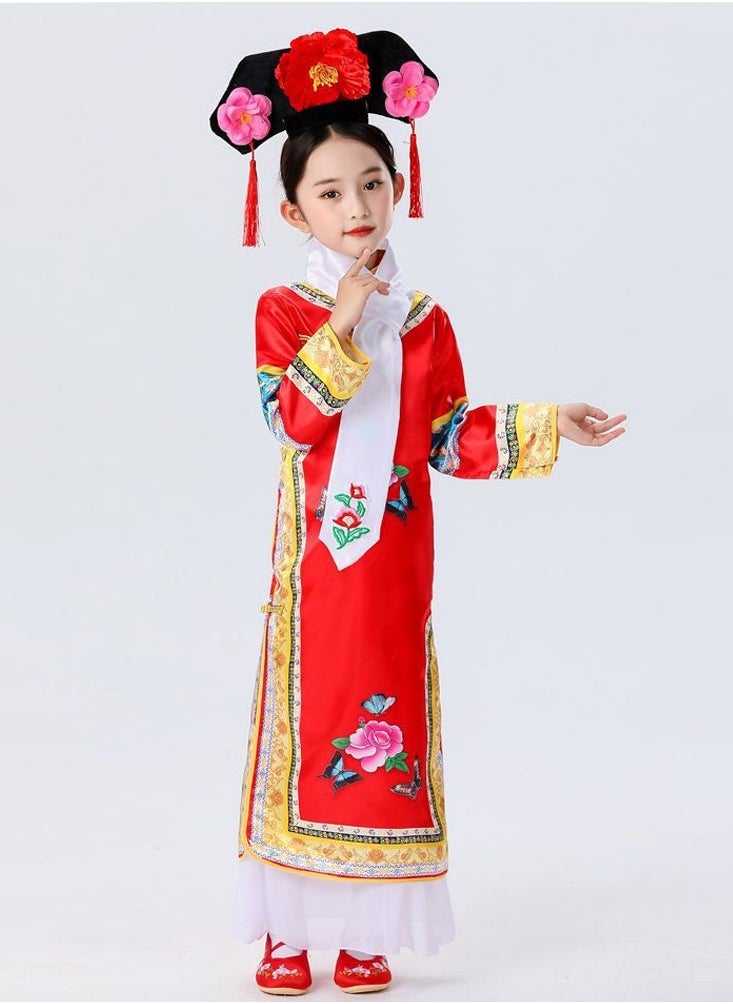 Children's ancient princess costume, girls' Qing Dynasty imperial concubine palace performance costume