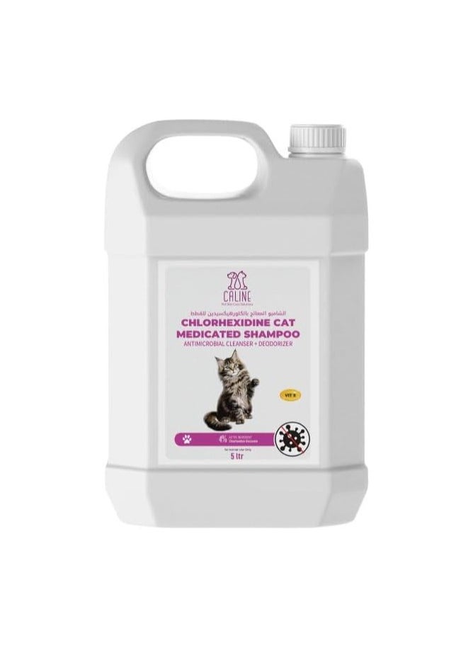 Chlorhexidine Medicated Cat Shampoo – Professional Antimicrobial Care, 5L Bottle