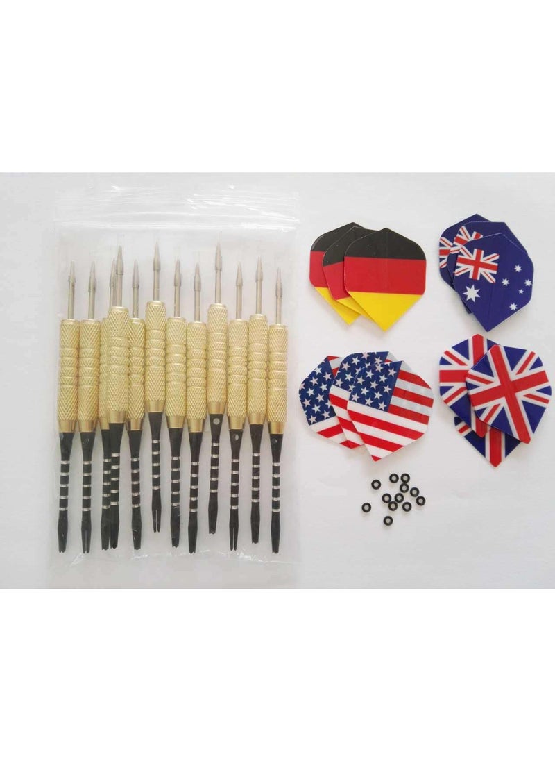 12-Piece Steel Tip Darts Professional Metal Darts Detachable Steel Darts