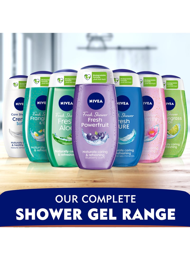 Shower Gel Body Wash Waterlily And  Oil With Caring Oil Pearls And Waterlily Scent Pack of 3