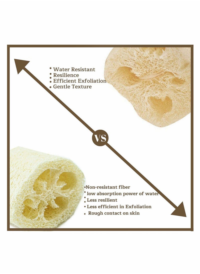 2 Pcs Bath Loofah Sponge and Biodegradable Exfoliating Loofah Pads body Scrubber Natural Bath and Shower Washcloth
