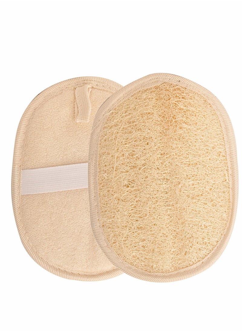 2 Pcs Bath Loofah Sponge and Biodegradable Exfoliating Loofah Pads body Scrubber Natural Bath and Shower Washcloth