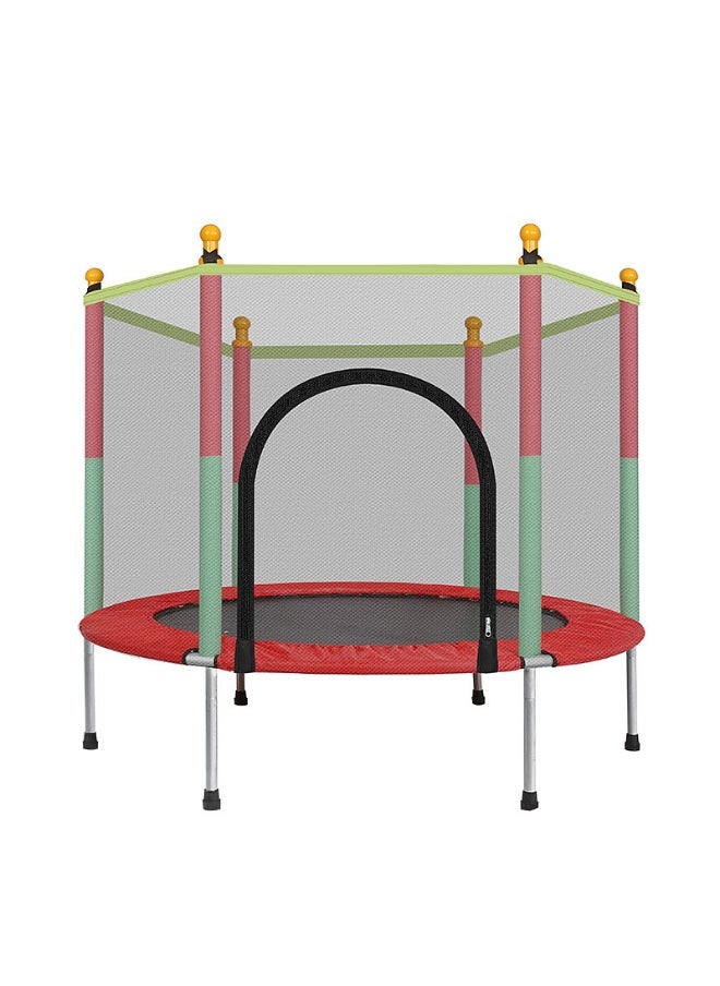 trampoline equipped with a safety net for children for outdoor and indoor places