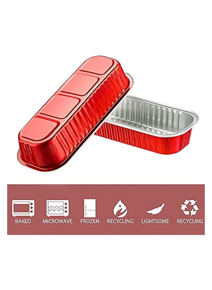 Aluminum Foil Bread Pans, 50pcs 6.8oz Disposable Aluminum Foil Mini Loaf Baking Pans with Lids，Small Bread Tins, Aluminum Baking Cups Ramekins