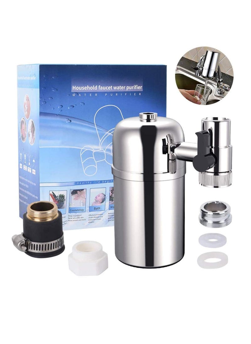 Adapters Fits for Most of Faucets Filter Out Lead Fluoride Chlorine Ceramics Filter Included Faucet Water Filter Purifier System Water Faucet Filtration System Tap Water Filter