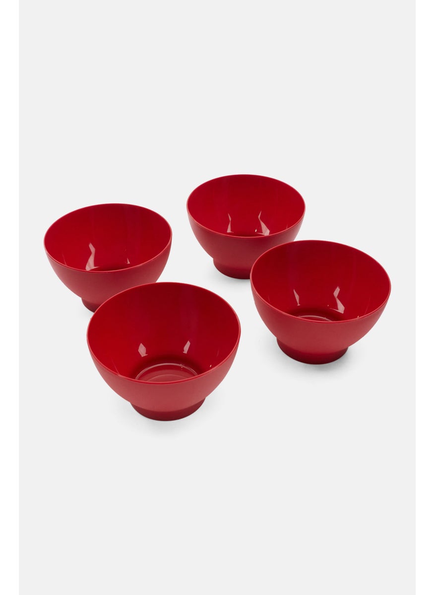 16 Pieces Plastic Dinner Set, Red