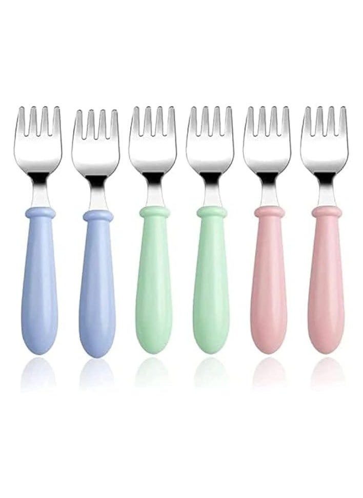 6 Pcs Kids Silverware, Toddler Utensils, Stainless Steel Fork, Kids Cutlery Safe Flatware Set Stainless Steel